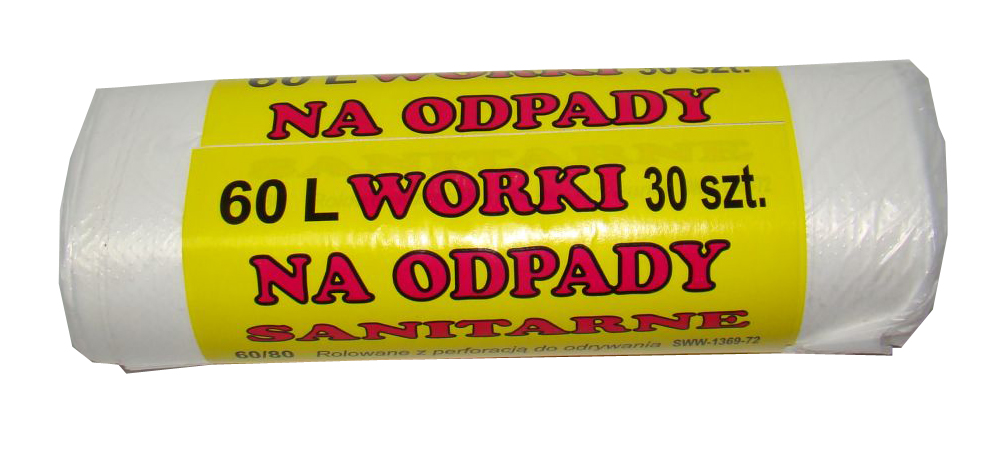 

Worki na śmieci, odpady 60L - aż 30szt sort Białe