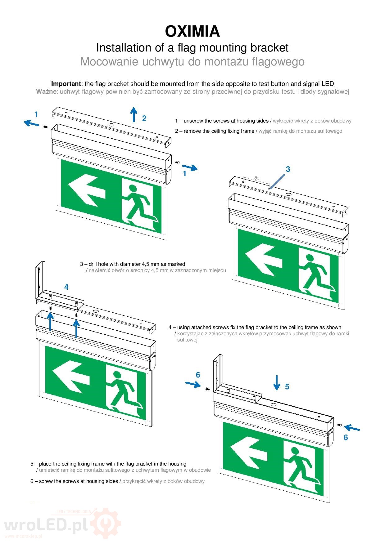 Awaryjne oświetlenie OXIMA OPRAWA SIECIOWO AWARY Kod producenta 40095