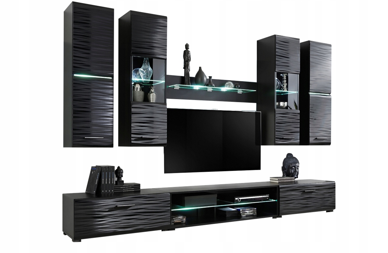 MEBLOŚCIANKA BLADE 4 ! Efekt 3D ! Sahara Kolor mebla czarny