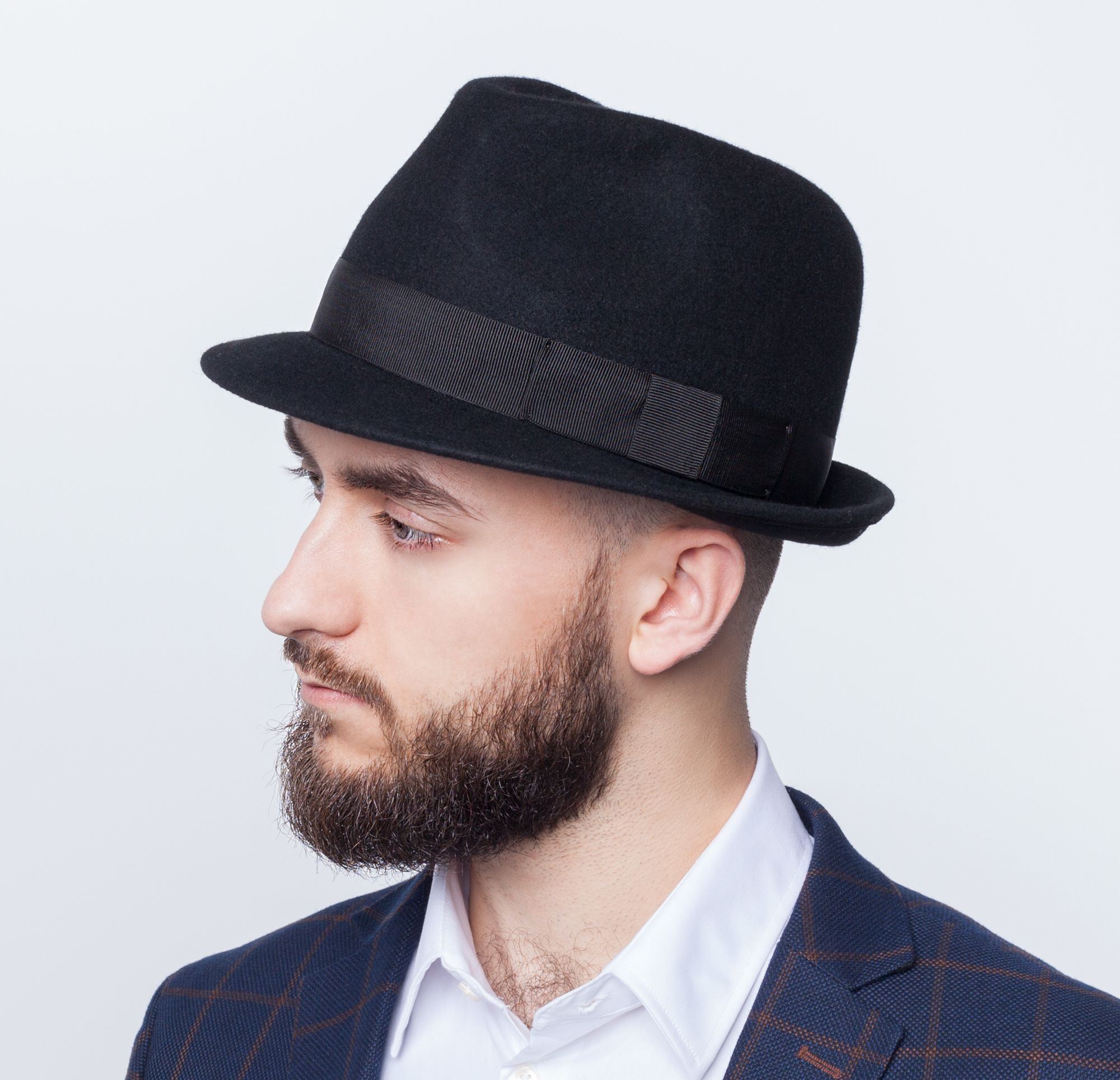 

Kapelusz męski fedora Trilby 100% wełna rozm 56