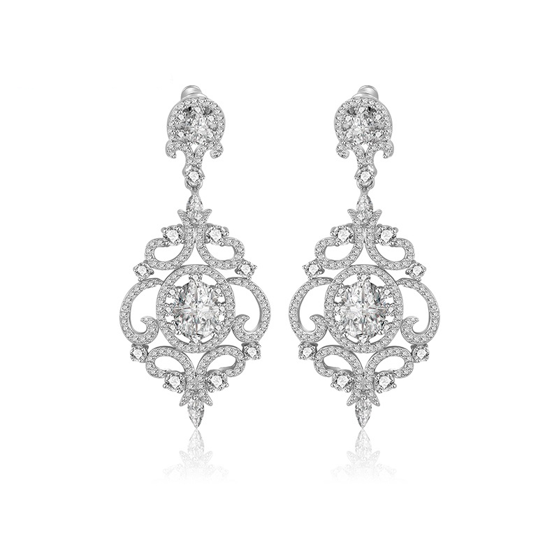 NASSARIUS KOLCZYKI CYRKONIA RETRO VINTAGE CRYSTAL