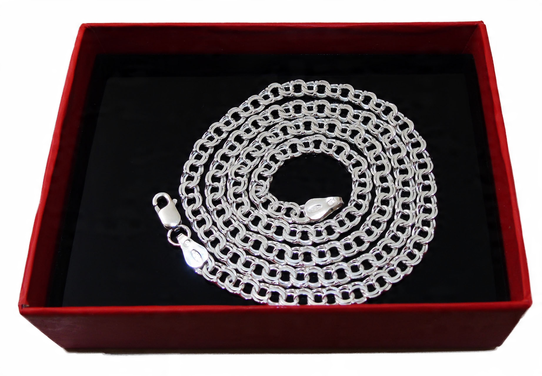 

Diamentowany Srebrny Łańcuszek Garibaldi 55cm