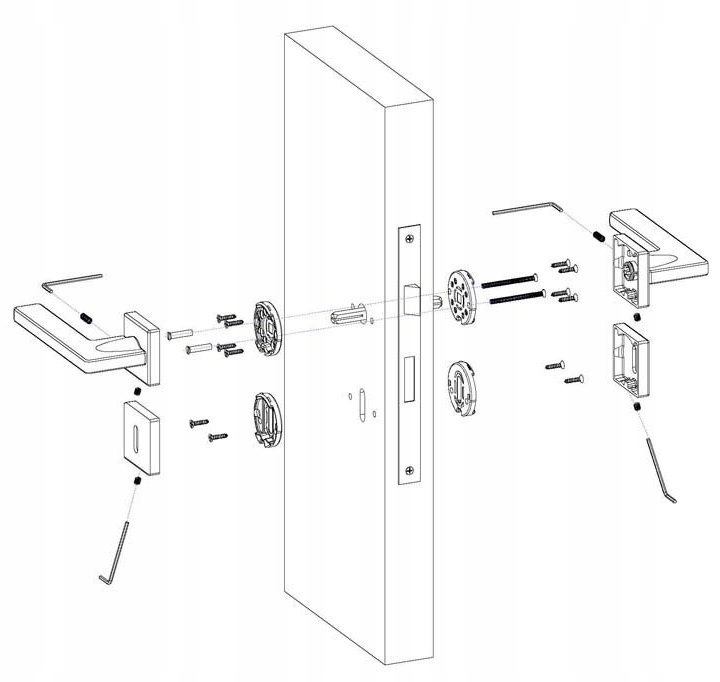 Klamka 1125 rozeta kwadratowa chrom Convex Marka inna