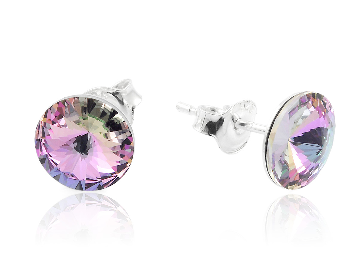 

Kolczyki Srebrne Z Kr. Swarovski Rivoli 8mm Kolory