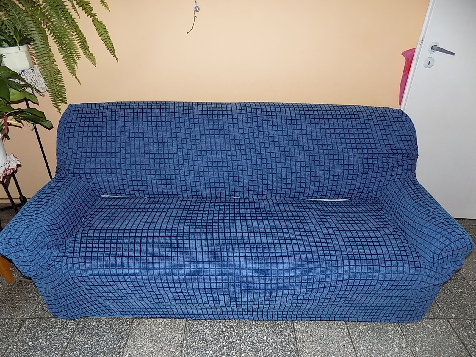 Чехол на диван синий