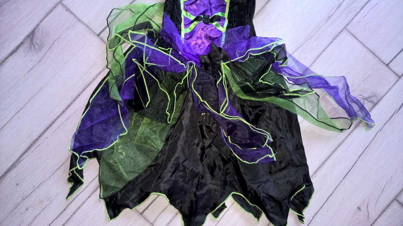 KOSTIUM strój 5-6 L CZAROWNICA WIEDZMA BABA JAGA Motyw 3y