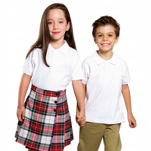 LAPASA Jednokolorowe koszulki hipoalergiczne dla dzieci, 4-pak, w 100%  bawełna, dla chłopców, dziewcząt, dzieci, mundurek szkolny K01, 3-4 lat :  : Moda