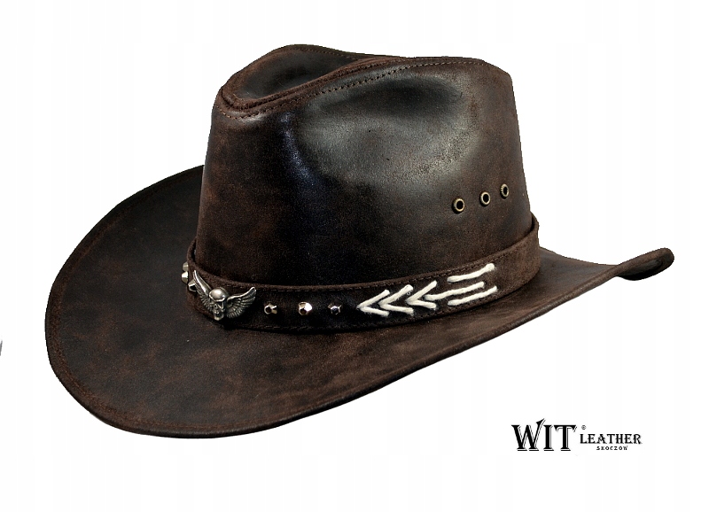 Kožený klobouk Kovbojský Western Coyote Hnědý Krek Witleather
