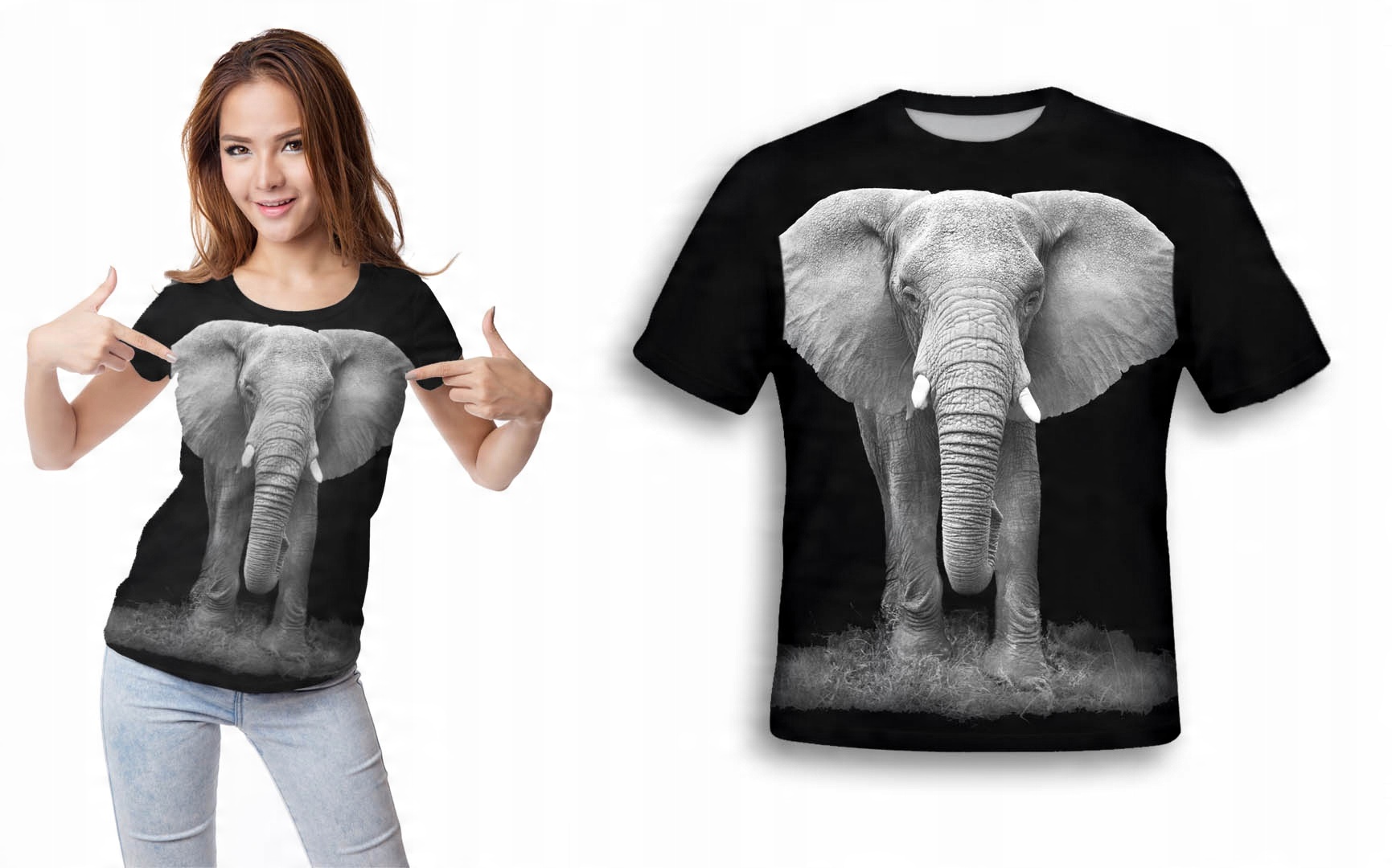

Koszulka Fullprint Piękny Śłoń XL Nadruk 3D