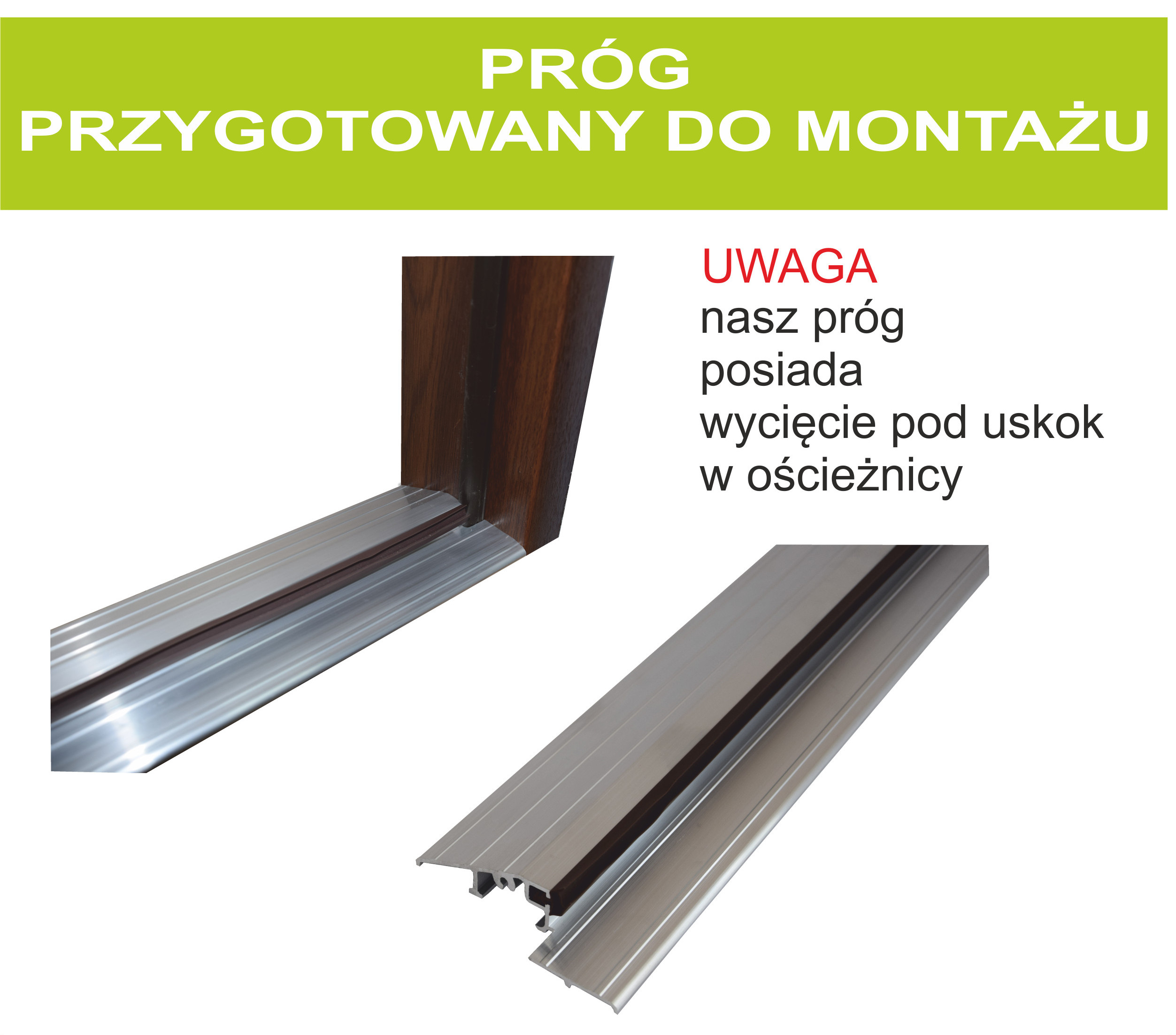 PRÓG ALUMINIOWY - "103" ZINTEGROWANY Szerokość produktu 9 cm