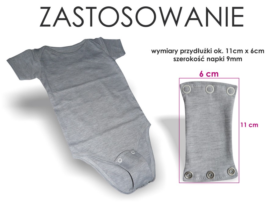 PRZEDŁUŻACZ DO BODY 9 KOLORÓW 3 NAPKI PRZEDŁUŻKA Rozmiar 68