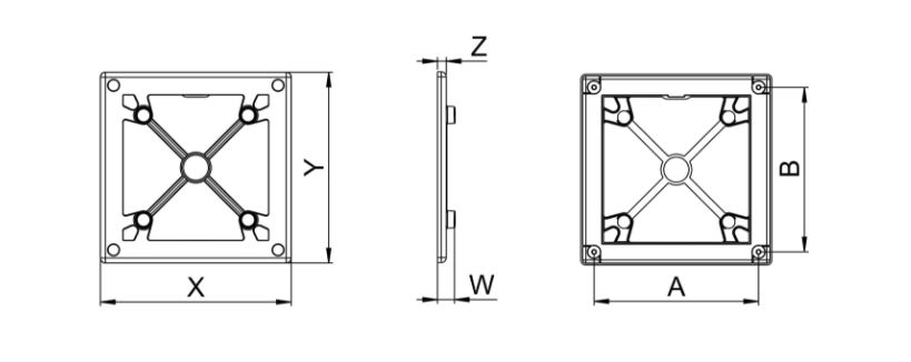 AWENTA KRATKA RAMKA PANEL WENTYLATOR RW100 SYS+ Średnica 100 mm