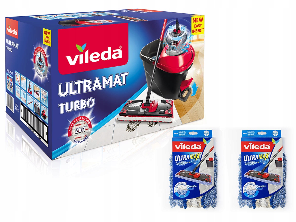 

Vileda Mop Obrotowy Płaski Ultramat Turbo + wkład