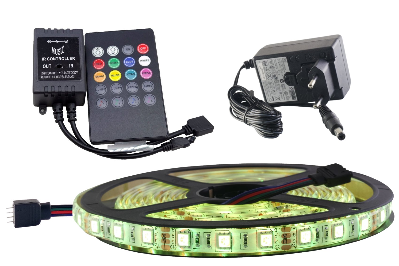 RGB LED SET 300 5050 IP65 HUDOBNÁ DISCO 2.5m