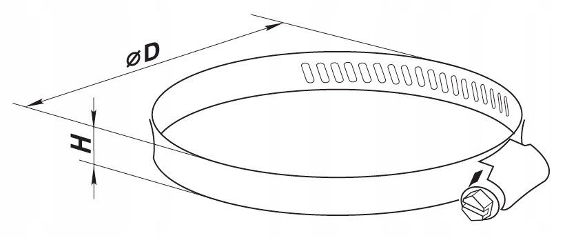 OPASKA ZACISKOWA STAL NIERDZEWNA CYBANT KANAŁ OKRĄGŁY RURA FLEX 60-135 mm Marka Polwent