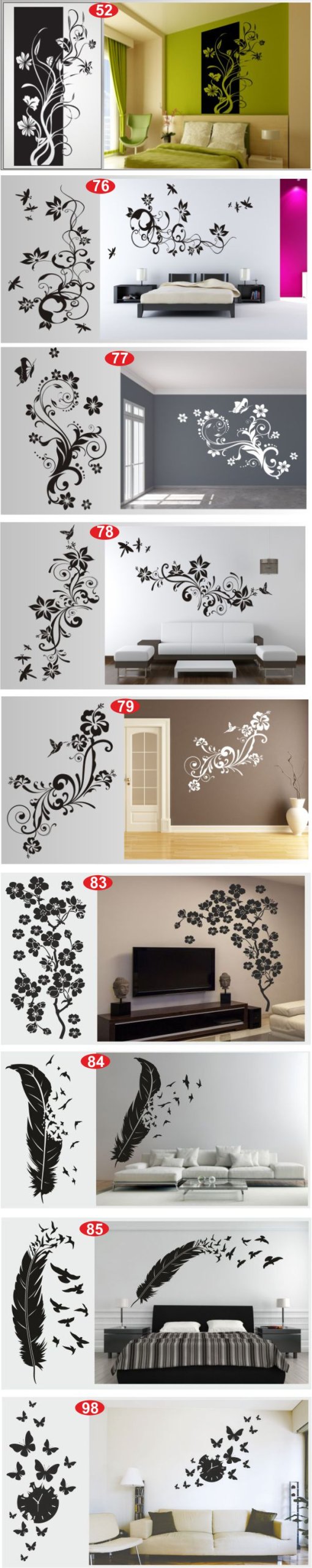 naklejki na ścianę ścienne dmuchawiec drzewa kwiat Długość 100 cm