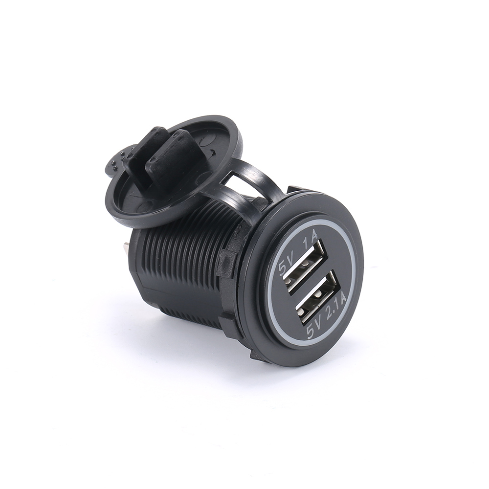 Розетка USB встраиваемая в авто 12v / 24v (5v, 2.1а + 1а) - арт. USB 12