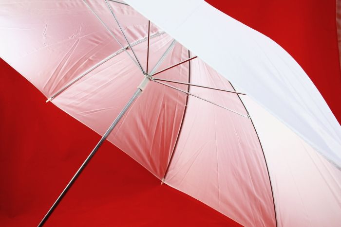 Parasolka Parasol Studyjny 2w1 BIAŁA Dyfuzor + SREBRNA Odbijająca 84cm 84 Model 1316