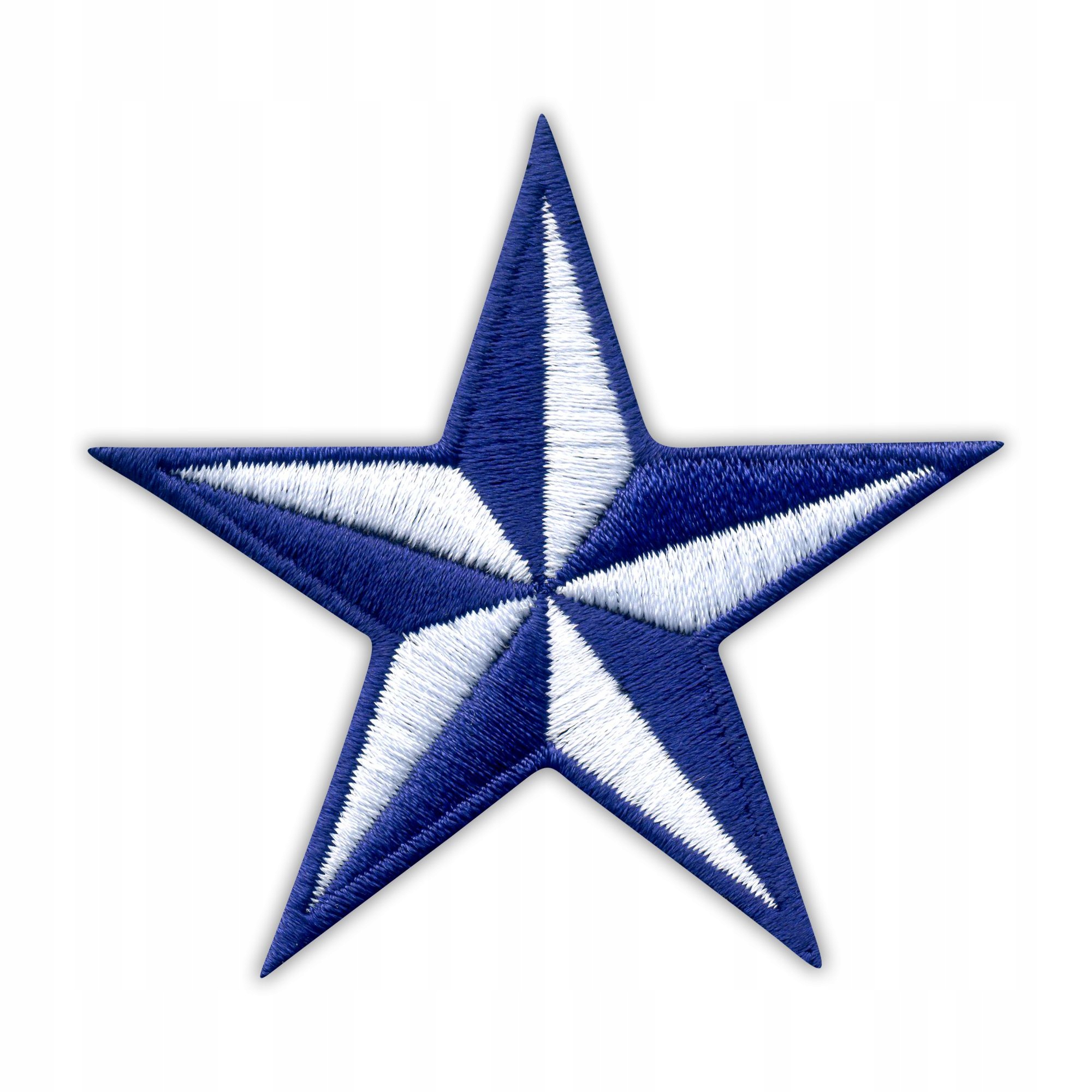 Nášivka Námornícka hviezda-granátová/biela - výšivka