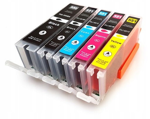 

5X Tusz Do Canon PGI550 CLI551 MG6350 IP7250 MX925