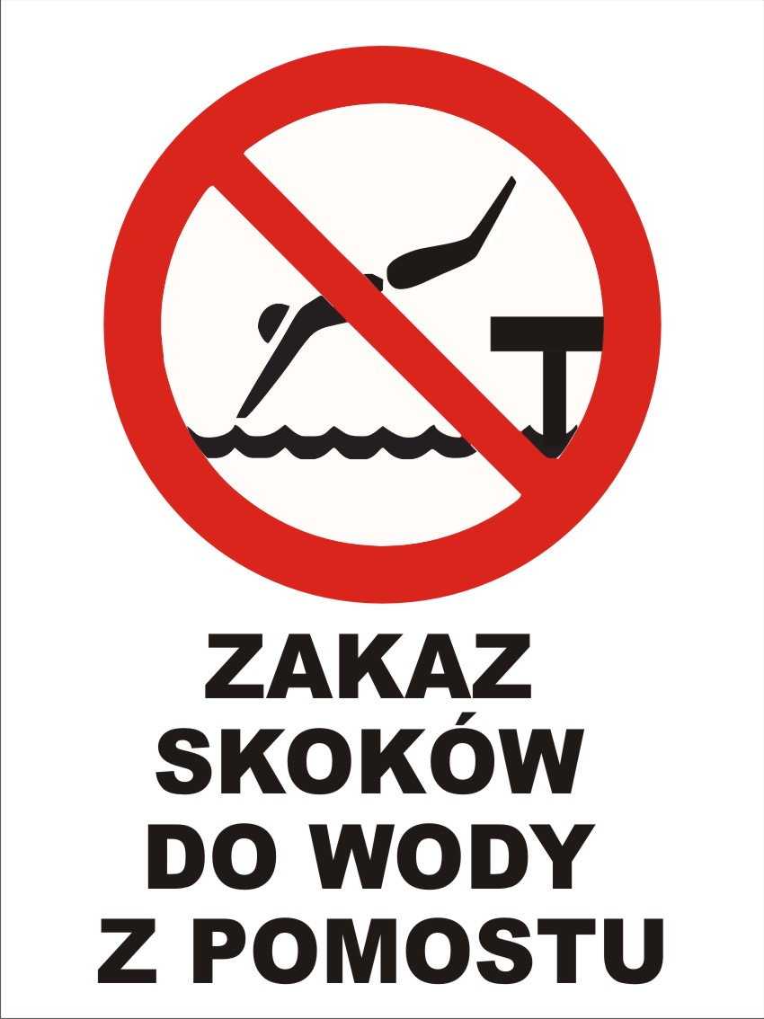 

Tabliczka Zakaz Skoków Do Wody Z Pomostu