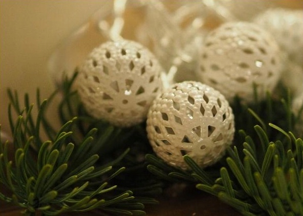 kule koronkowe LED łańcuch Motyw bombka