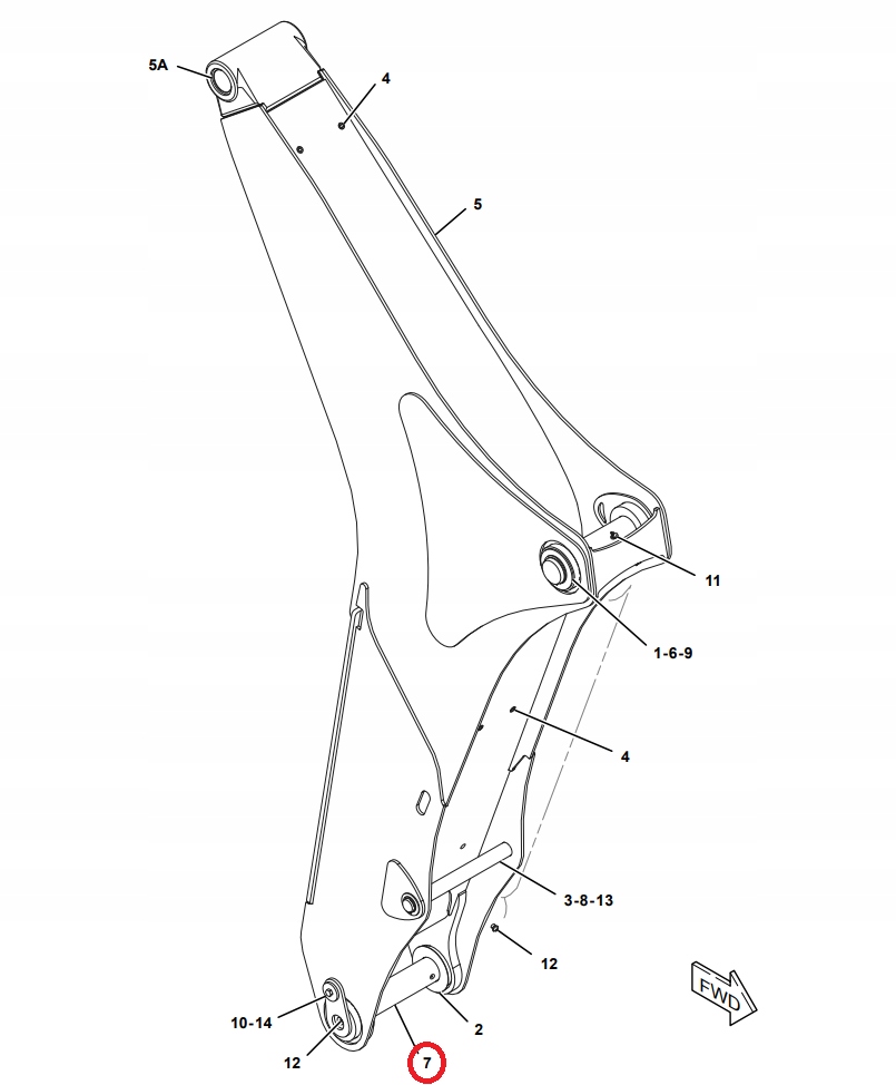 3863778 - ШТИФТ СОЕДИНЕНИЕ ЗАДНЕЙ БАБКИ С СТРЕЛОЙ CAT 428 432E F