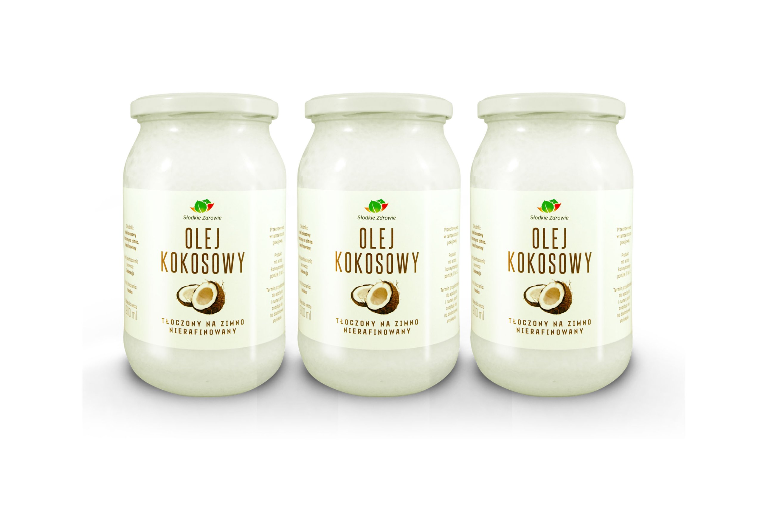 Kokosový Olej 3x 900 ml Nerafinovaný Extra Virgin