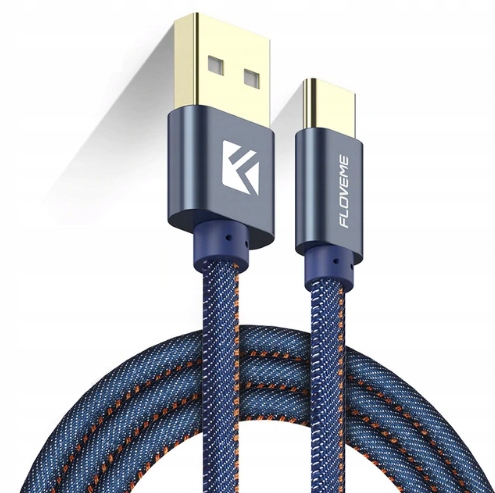 

Floveme Kabel Oplot Jeans Usb Type-c Usb-c 2A 30cm