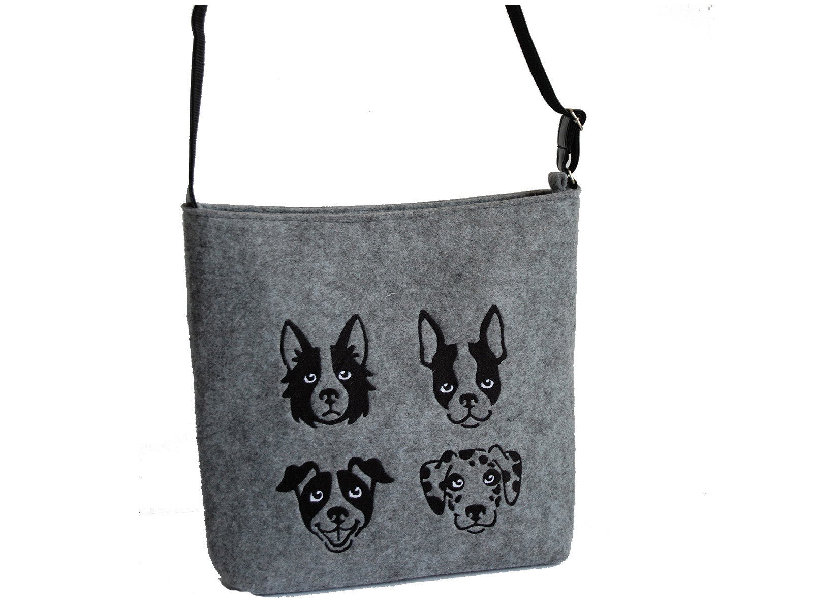 -30% DUŻA FILCOWA LISTONOSZKA FOLK TOREBKA FILCOWA Kolor okuć srebrny