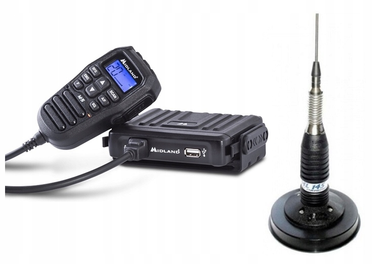 RADIO CB W GRUSZCE MIDLAND M5 ANTENA SIRIO ML145
