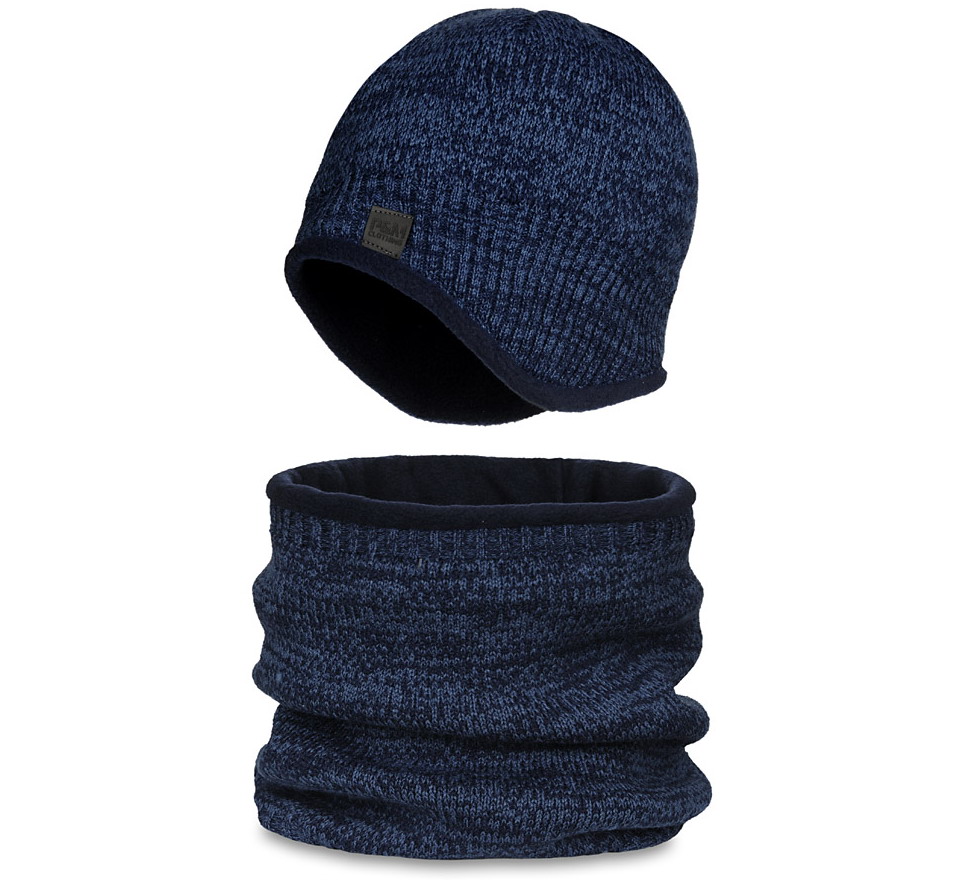 

Komplet Czapka na polarze Uszatka+komin golf -usko