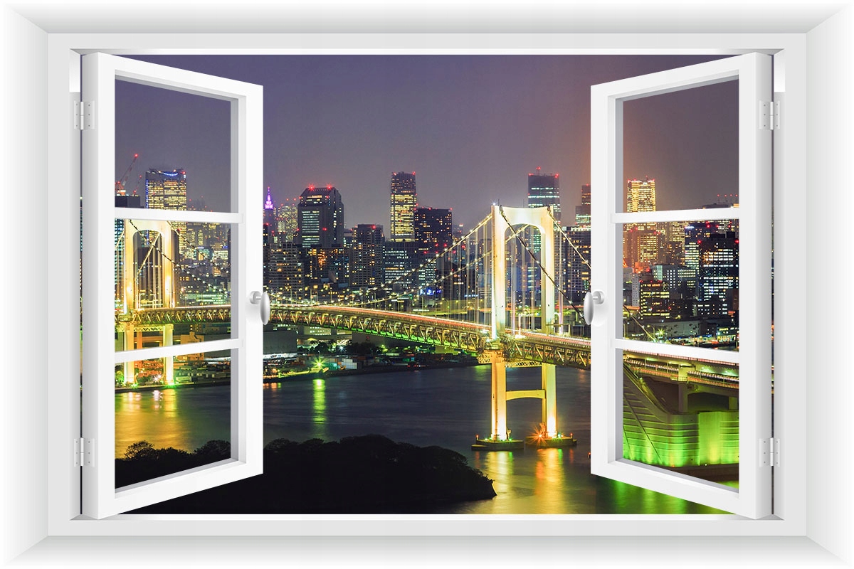 

Fototapeta Okno 3D Most Miasta Widok 195x130