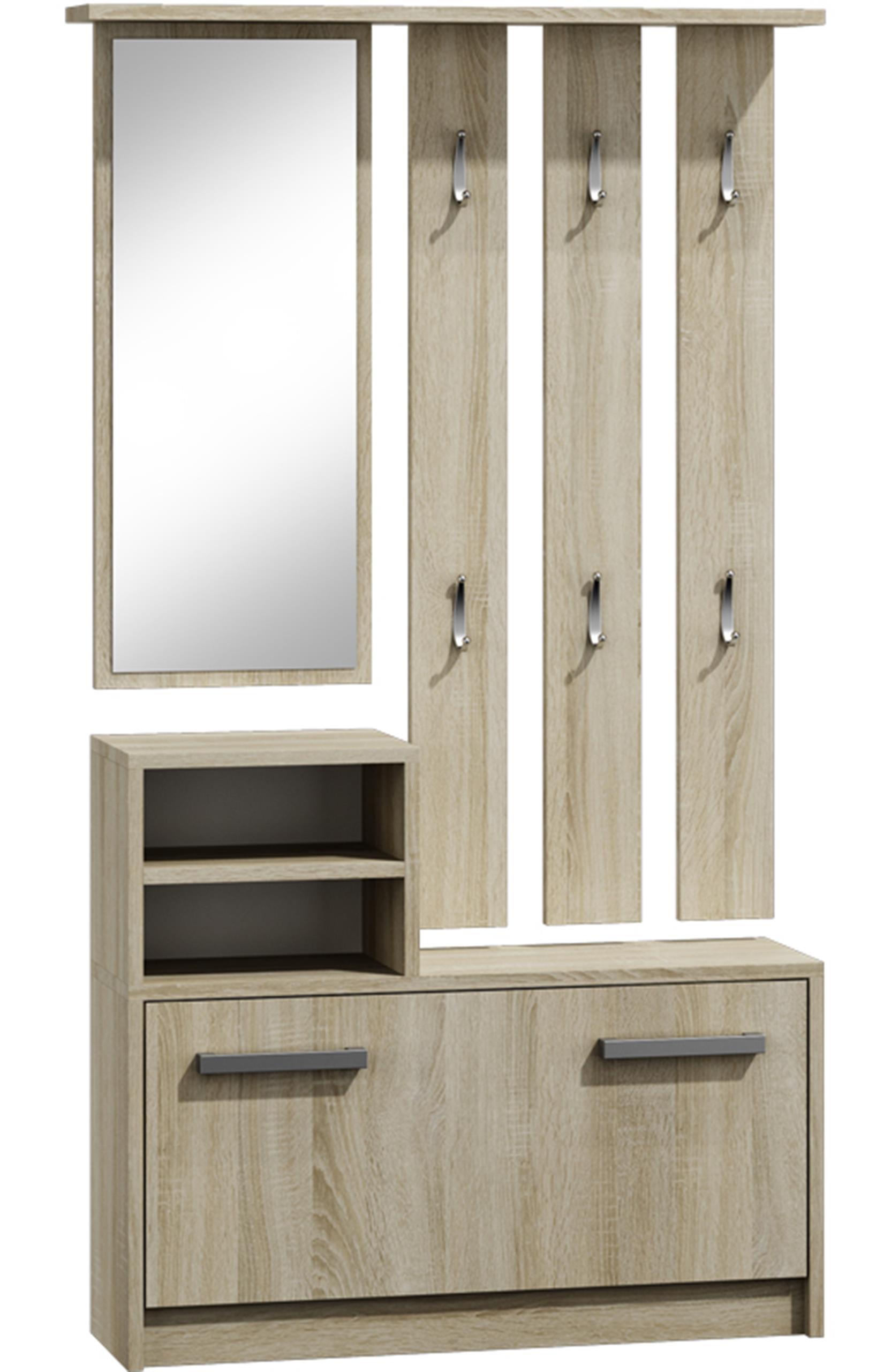 GARDEROBA LUSTRO WIESZAK SZAFKA BUTY - DĄB SONOMA Kolekcja GAR SONOMA