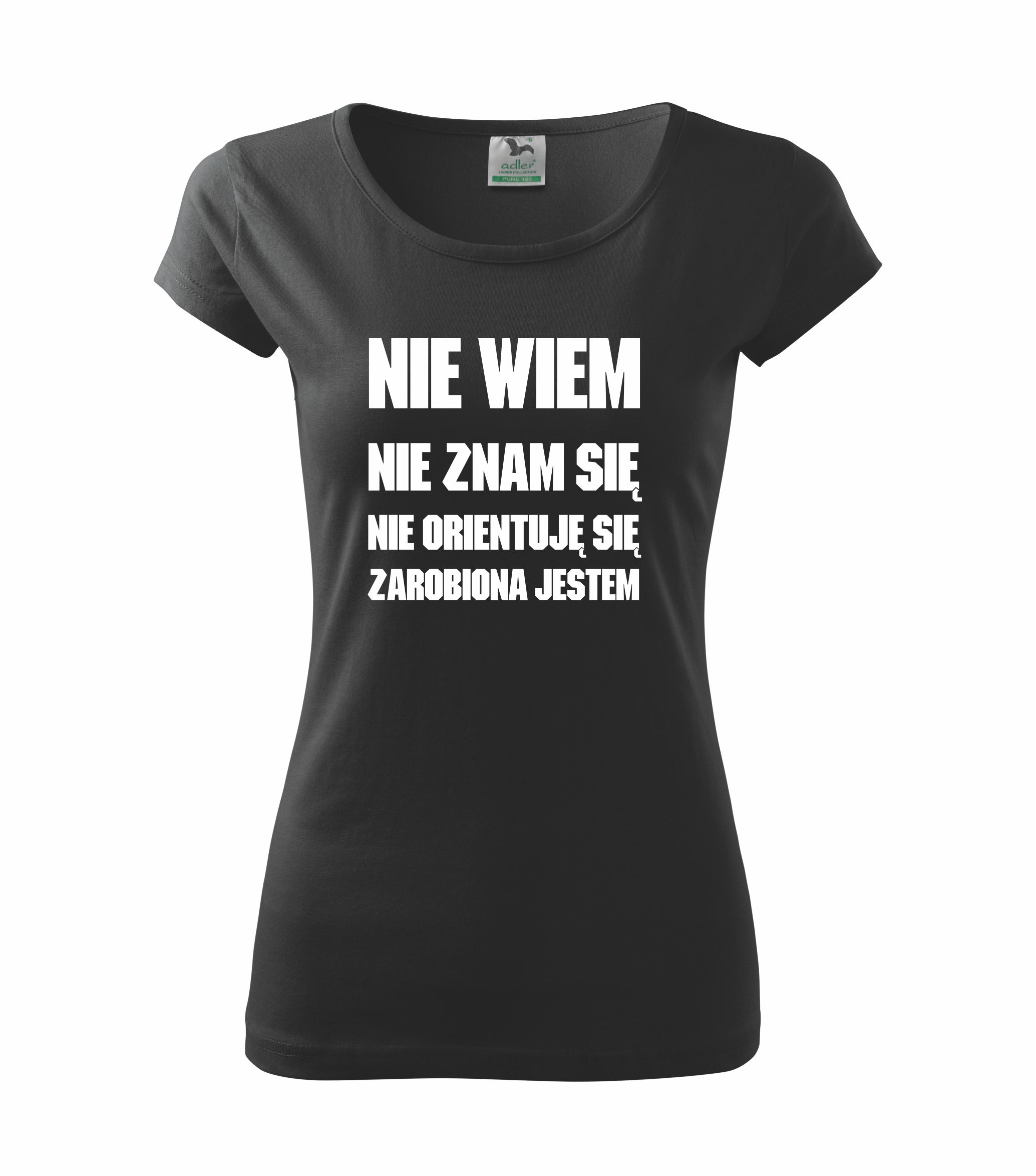 

Koszulka nadruk nie wiem nie znam się L