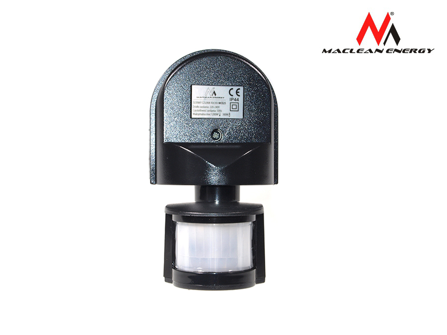 ŚCIENNY CZUJNIK RUCHU PIR I ZMIERZCHU ZEWNĘTRZNY IP44 do LED Maclean MCE25 Waga produktu z opakowaniem jednostkowym 0.26 kg