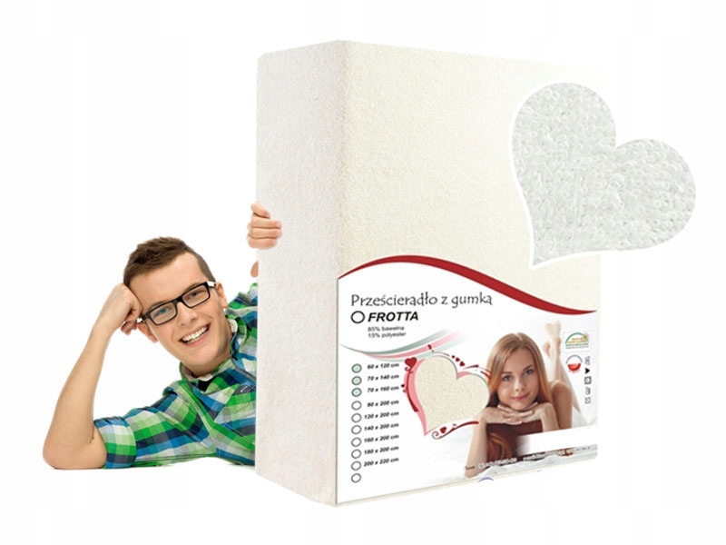 

Prześcieradło Frotte Białe Mocne 200/220 Polskie