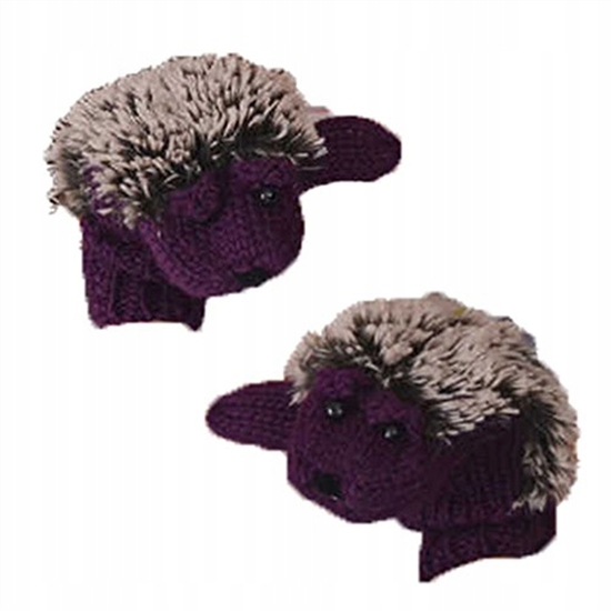 RĘKAWICZKI ZIMOWE CIEPŁE JEŻE SŁODKIE PEŁNE FIOLET Marka DKM