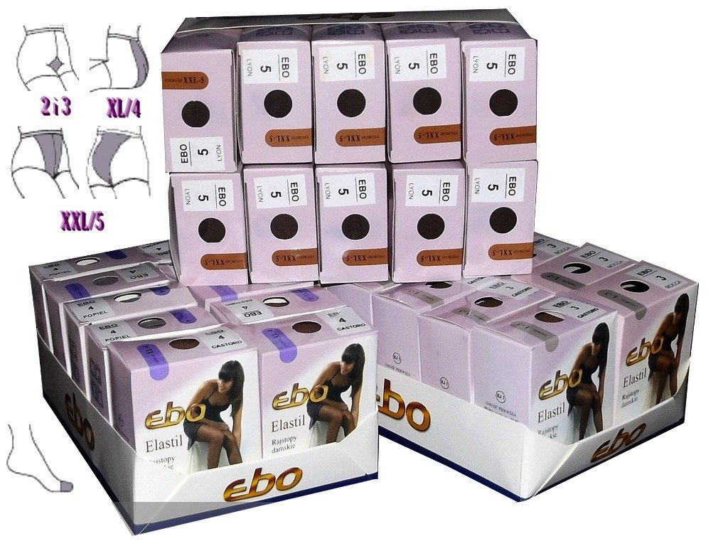 EBO Rajstopy ELASTIL 20 den rozm.XL/4, 16 kolorów Płeć Produkt damski