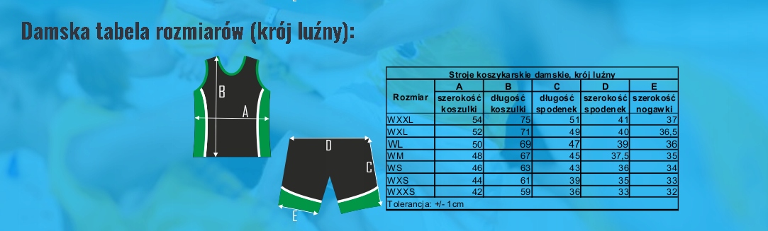 Stroje koszykarskie. Dowolne kolory. Nadruk GRATIS Rozmiar inny