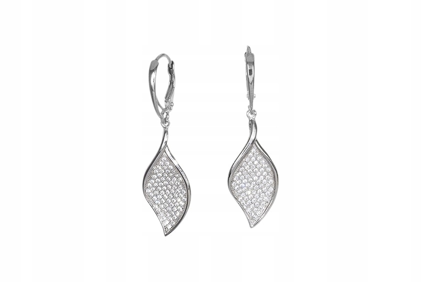 Srebrne Kolczyki z Cyrkoniami -Rodowane Srebro 925 Marka Inna marka