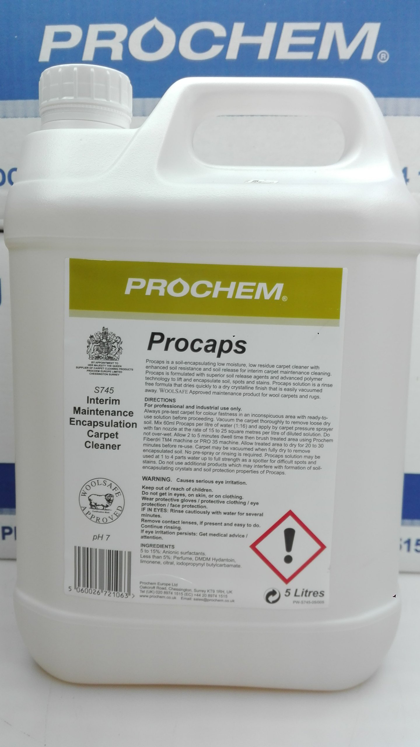 Prochem Procaps czyszczenie tapicerki, podsufitki Rodzaj czyszczenie tekstyliów