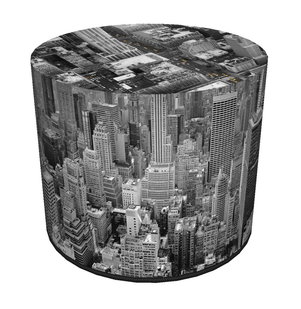 

Pufa Bertoni pufy walec, wzór New York