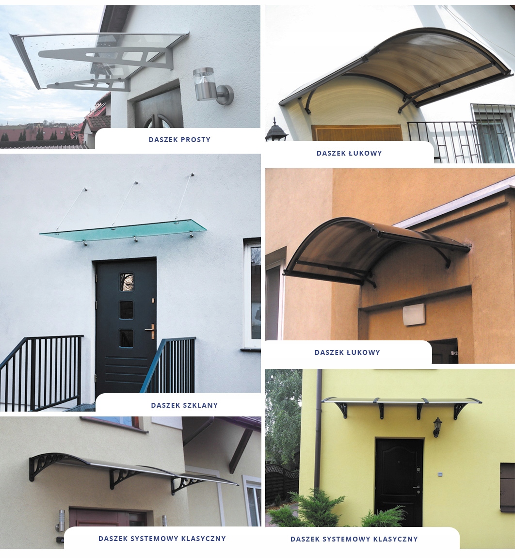 DASZEK NAD DRZWI ZADASZENIE 150 x 80 POLIWĘGLAN Materiał poliwęglan
