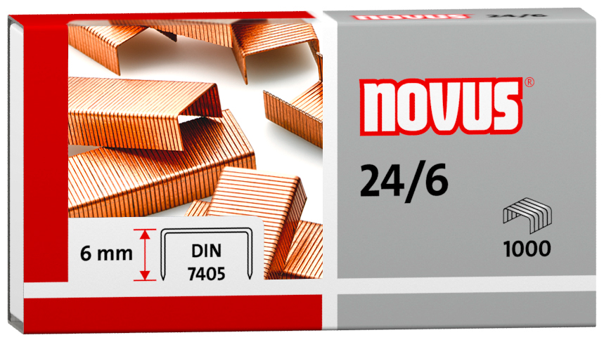 

Zszywki miedziowane Novus 24/6 x 1000 sztuk