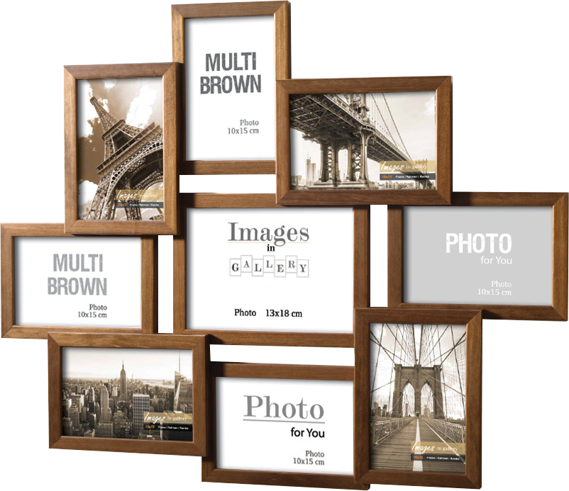 

Multirama Drewniana 9 Zdjęć Foto Ramka Galeria