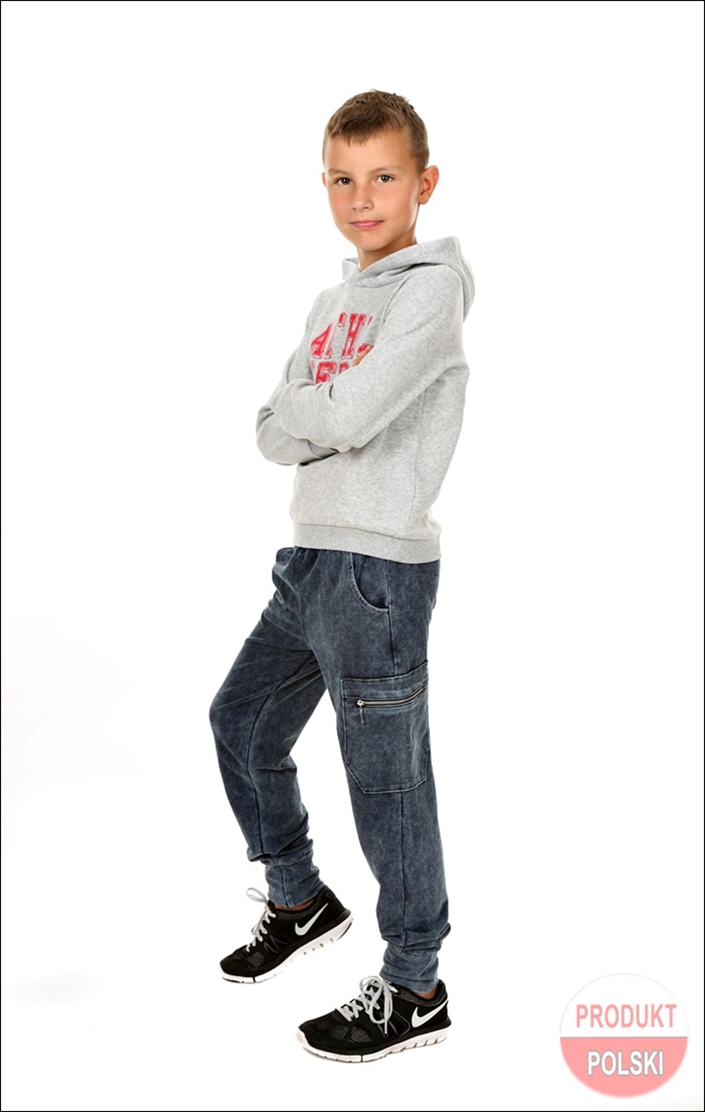 JOGGERY MODNE SPODNIE DRESOWE CHŁOPIEC 170 cm MOKO Kolor niebieski