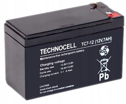 

Akumulator Technocell 12V 7Ah Alarm Ups Tc 7-12