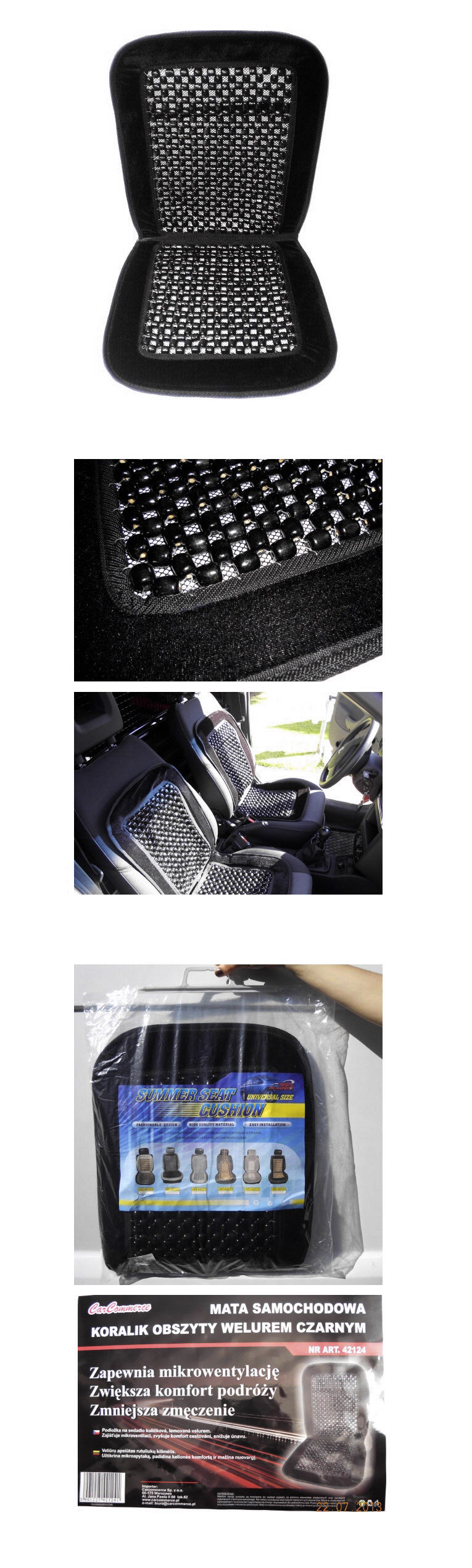 POKROWIEC MATA KORALIKI NA SIEDZENIA FOTEL MASAŻ Model Na fotel