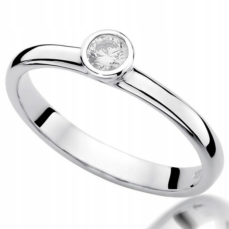 

Zaręczynowy Pierścionek Złoty Z Brylantem 0,15ct